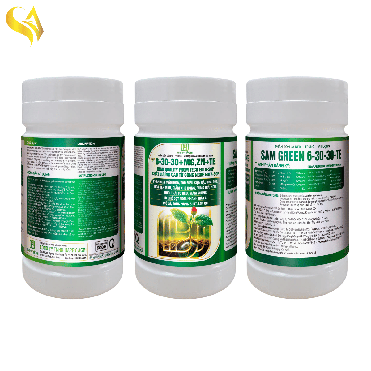SAM GREEN 6-30-30-TE - 6-30-30+Mg,Zn+TE - 500gr