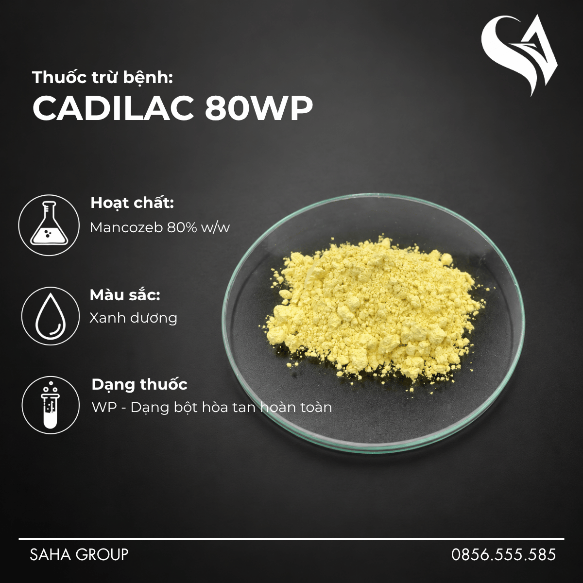 Thuốc trừ bệnh CADILAC 80WP – Màu Vàng